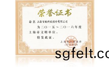 上(shang)海市(shi)政府“2015-2016年度(du)上(shang)海(hai)市文明單(dan)位”